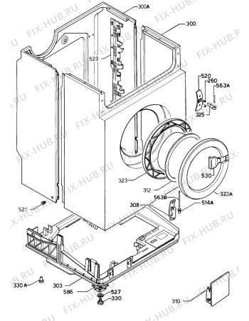 Взрыв-схема стиральной машины Rex RL40X - Схема узла Cabinet + armatures